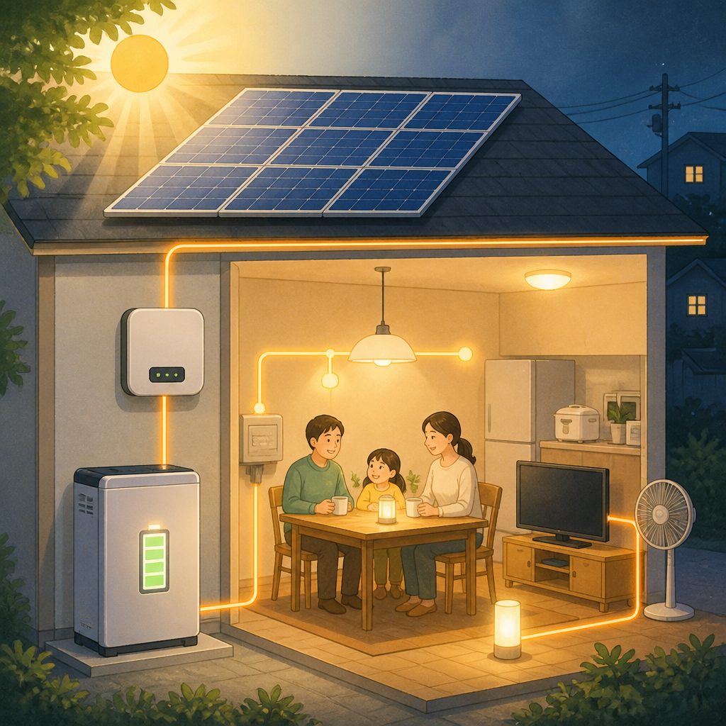太陽光は停電時も使える？自立運転モードの使い方と限界のイメージイラスト