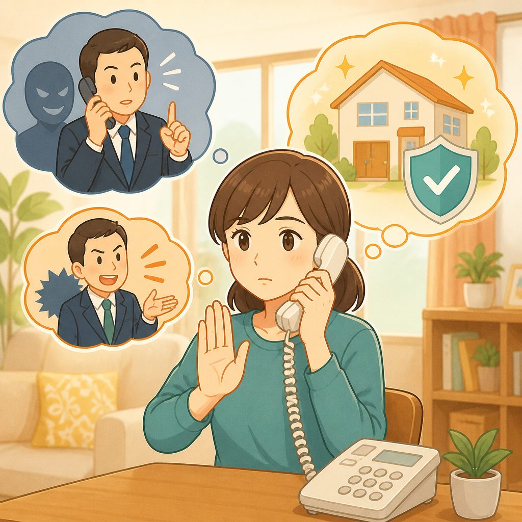 光回線の電話勧誘トラブル急増｜手口と断り方セリフ集のイメージイラスト