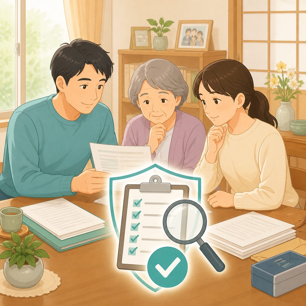 親が変な契約をしていないか確認する方法|見守りチェックリストのイメージイラスト