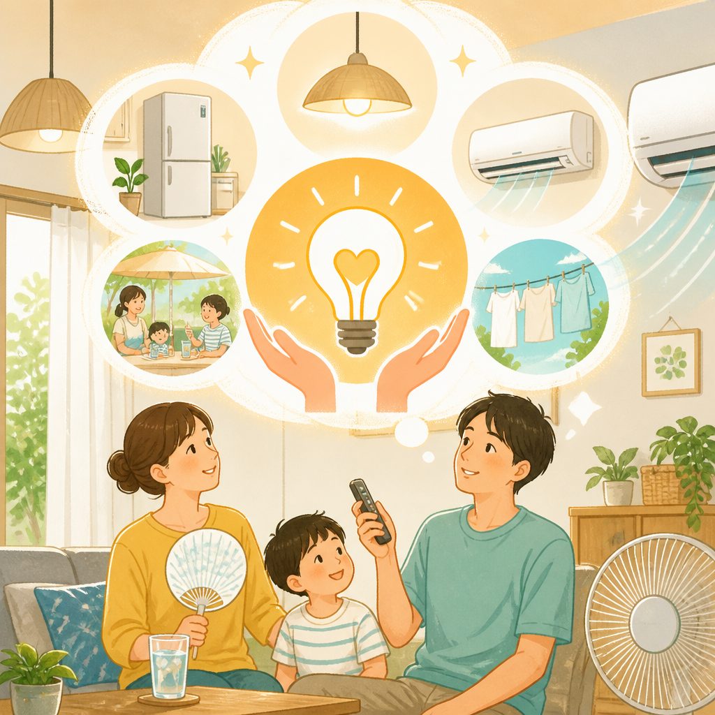 電気代の補助金はいつまで？2026年夏7〜9月の値引き額のイメージイラスト