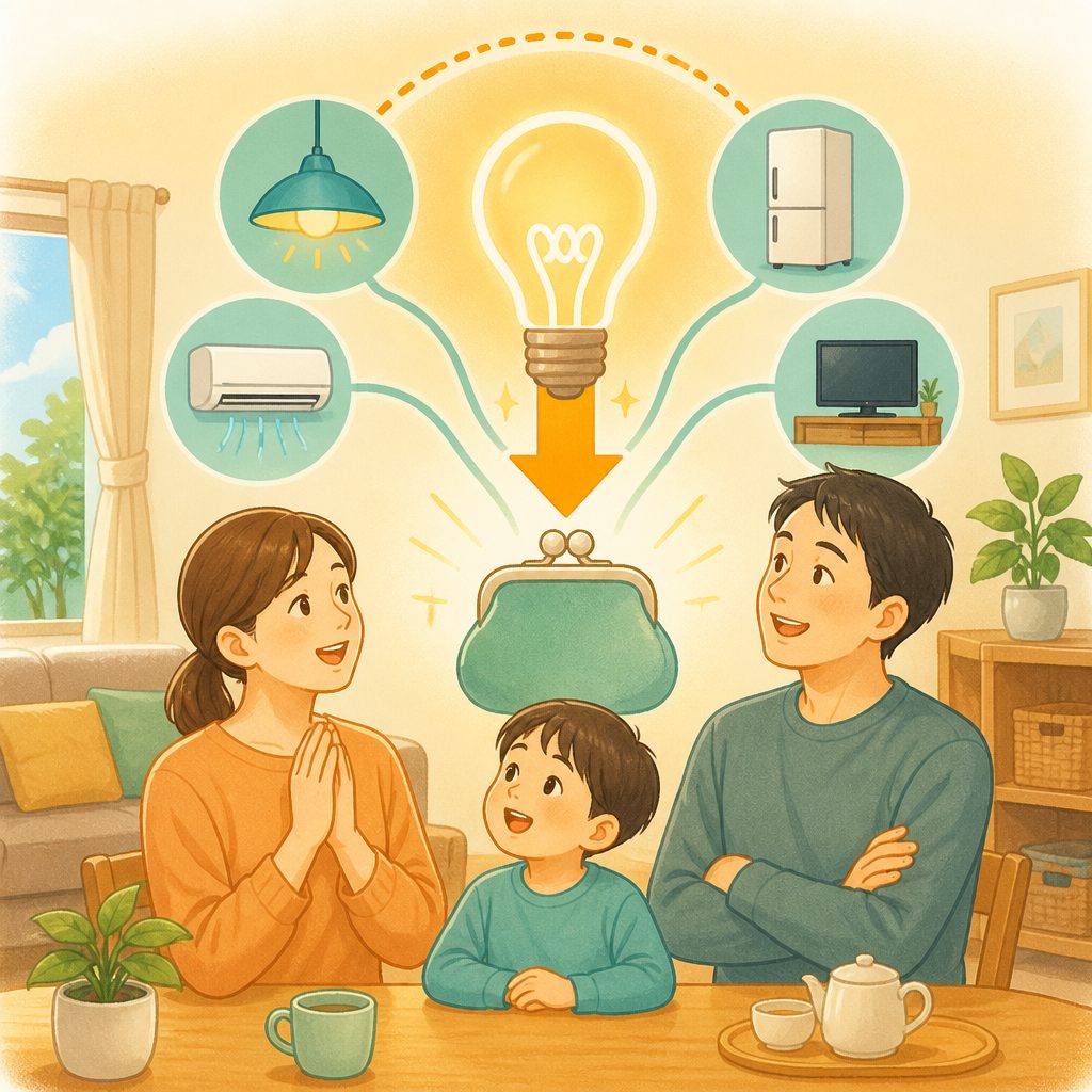 電気代の補助金、9月はいくら安くなる?3.5円/kWhで試算のイメージイラスト
