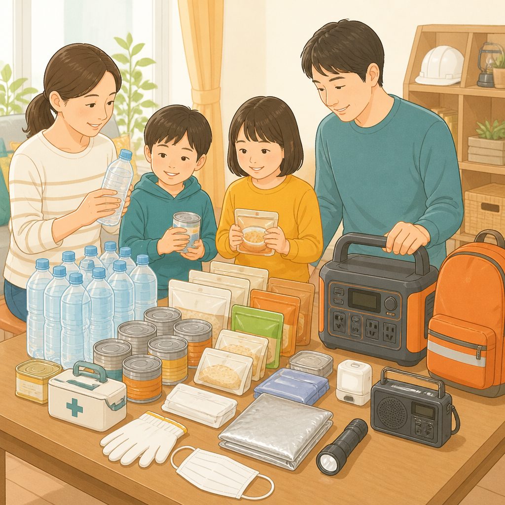 非常食セットは家族4人で何日分?選び方と費用のイメージイラスト